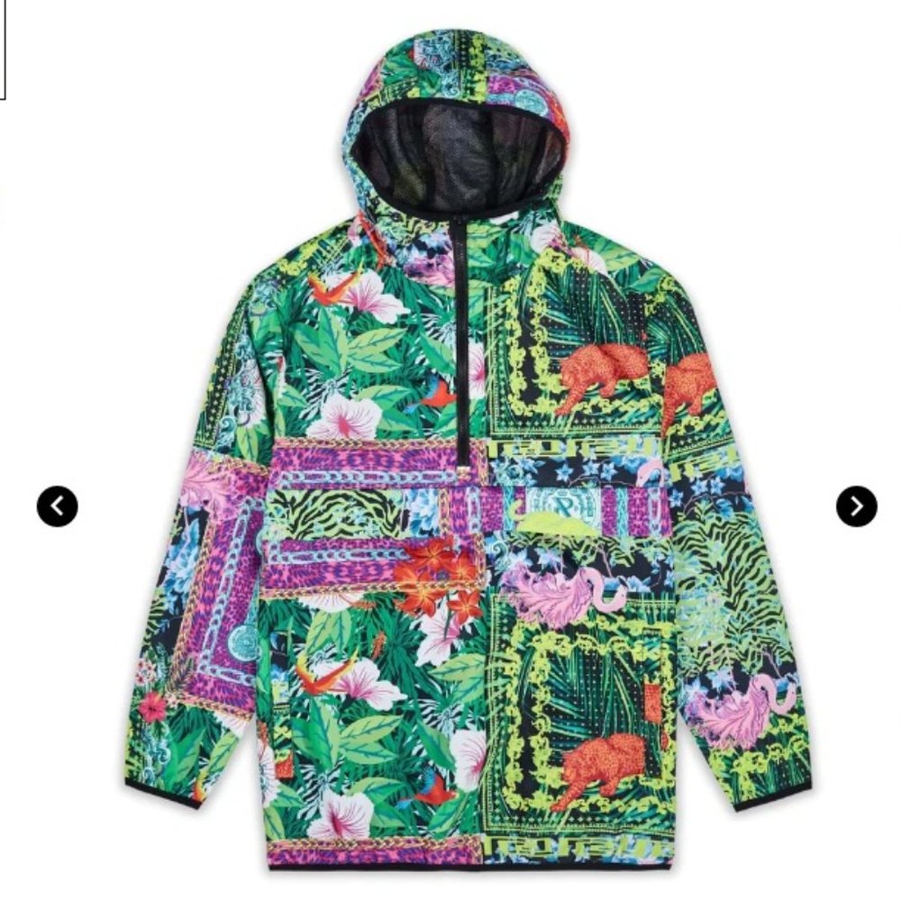 (NWT) Reason All Over Print Botanics Half-Zip Hooded Anorak (54"Chest)